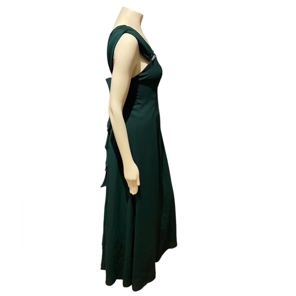 Vintage On On Fashions 90’s Green Gown Rhinestone Accents Size 9 USA - Picture 2 of 8